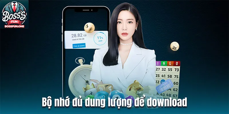 Bộ nhớ đủ dung lượng để download